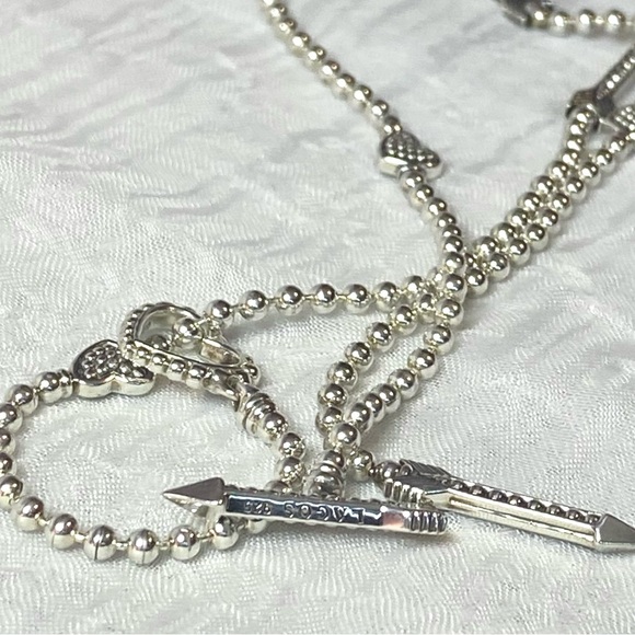 LAGOS Sterling Silver Caviar Hearts & Arrows Necklace - Picture 9 of 16